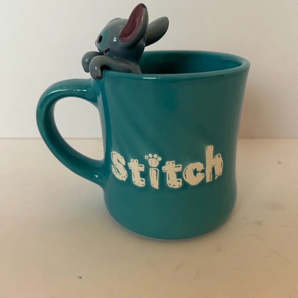 STITCH! Disney Hand painted Blue Lilo & Stitch Mug 3D Coffee Cup NEW - Picture 3 of 4